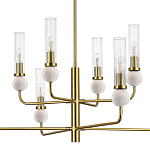 Люстра с 8-ю плафонами в форме стеклянных трубок и мраморных декоративных элементов Montreal варинант исполнения - 6 | Loft Concept в Орле