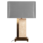 Настольная лампа с основанием из натурального камня c серым прямоугольным абажуром Lapis Tiburtinus варинант исполнения - 1 | Loft Concept в Орле