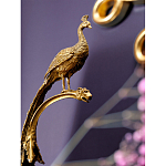 Чаша из прозрачного стекла на бронзовой подставке в виде павлина с рельефным хвостом Eden Garden варинант исполнения - 4 | Loft Concept в Орле