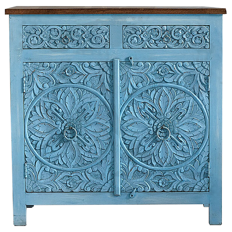 Деревянный резной буфет из массива манго Blue Grey Mango Collection Cupboard Древесина Голубой Деревянный резной буфет из массива манго Blue Grey Mango Collection Cupboard Древесина Голубой в Орле | Loft Concept