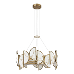 Люстра круглая с полукруглыми плафонами из искусственного алебастра в бронзовой оправе Marbella варинант исполнения - 5 | Loft Concept в Орле