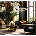 Люстра из 3-х колец с мозаичным хрустальным оформлением Sparks of Crystal варинант исполнения - 2 | Loft Concept в Орле