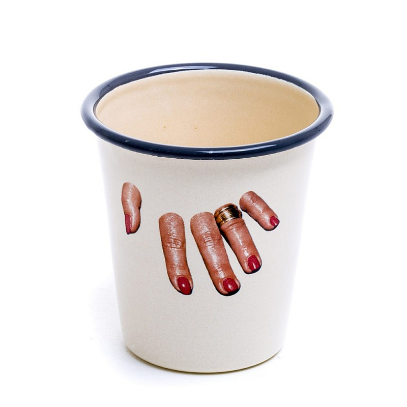 Стакан Seletti Enamel Fingers Бежевый Мульти Стакан Seletti Enamel Fingers Бежевый Мульти в Орле | Loft Concept