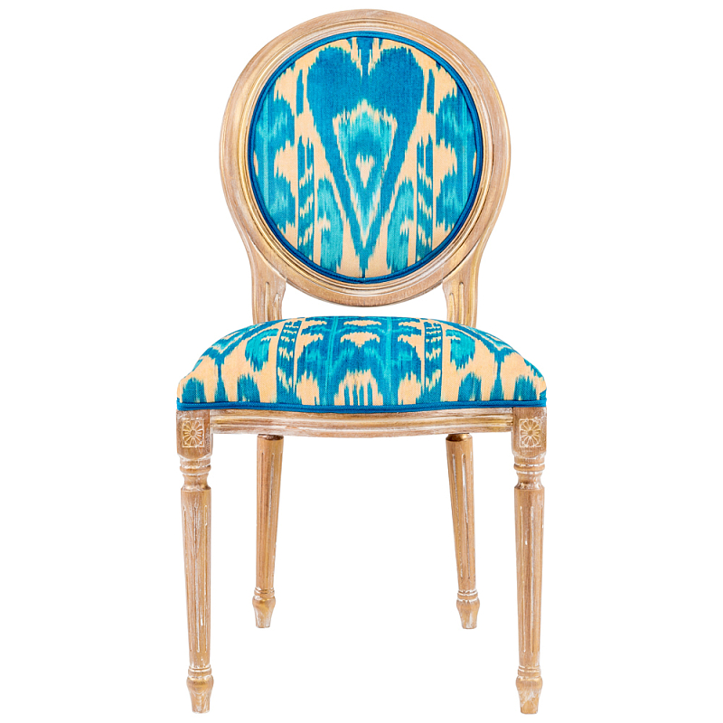 Стул из натурального бука с бирюзово-желтым узором Ikat Pattern бирюзовый Светлый дуб Бирюзовый Желтый Стул из натурального бука с бирюзово-желтым узором Ikat Pattern бирюзовый Светлый дуб Бирюзовый Желтый в Орле | Loft Concept