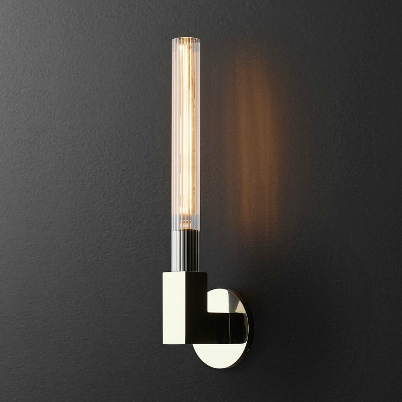 Бра RH CANNELLE wall lamp SINGLE Sconces Chrome Хром Прозрачное Стекло Бра RH CANNELLE wall lamp SINGLE Sconces Chrome Хром Прозрачное Стекло в Орле | Loft Concept