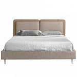 Кровать двуспальная серая с изголовьем из экокожи и ткани Modern Look варинант исполнения - 3 | Loft Concept в Орле