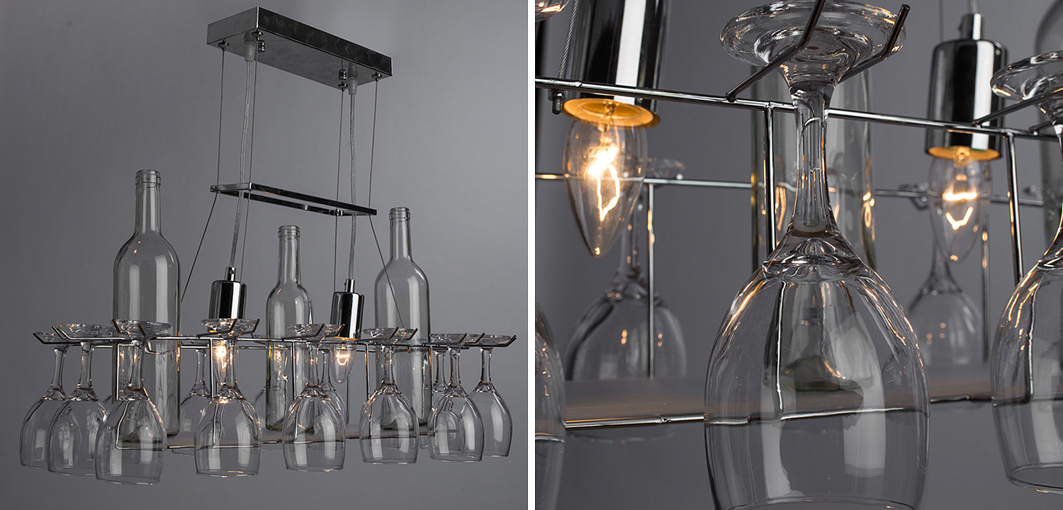 Люстра Bottles and Glasses Chandelier Люстра Bottles and Glasses Chandelier - Loft-Concept в Орле