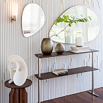 Круглый приставной стол из массива ореха Balu Wooden Side Table варинант исполнения - 8 | Loft Concept в Орле