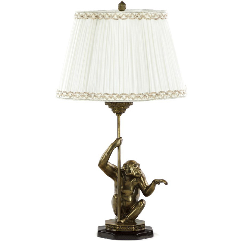 Настольная лампа Monkey Gesture Lamp Белый Бронза Настольная лампа Monkey Gesture Lamp Белый Бронза в Орле | Loft Concept