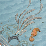 Обои с вышивкой ручной работы Amami Waves Moonbeam colourway on silk moire варинант исполнения - 3 | Loft Concept в Орле