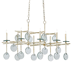 Люстра линейная с круглыми прозрачными подвесками  Horizontal Rectangular Chandelier варинант исполнения - 2 | Loft Concept в Орле