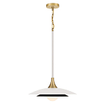 Подвесной светильник с плафоном в форме плоского купола и белой шарообразной лампой Eurofase варинант исполнения - 9 | Loft Concept в Орле