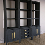 Модульный стеллаж Primo из трех составных элементов Черный дуб варинант исполнения - 3 | Loft Concept в Орле