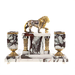 Настольный письменный набор из мрамора с декором в виде льва в подарочной упаковке Marble Accessory варинант исполнения - 4 | Loft Concept в Орле