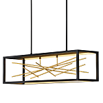 Люстра прямоугольная черного цвета с декором в виде ветвей в золотой отделке Hinkley варинант исполнения - 1 | Loft Concept в Орле