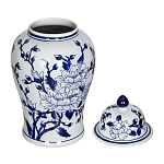 Ваза с крышкой и синим цветочным узором Blue & White Ornament  варинант исполнения - 2 | Loft Concept в Орле