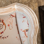 Двухместный диван из массива бука серый с растительным орнаментом Raffael Blue Grey Sofa варинант исполнения - 5 | Loft Concept в Орле