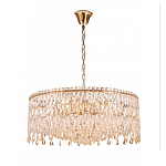 Люстра круглая с хрустальными подвесками на золотистом каркасе Roul Crystal Light варинант исполнения - 8 | Loft Concept в Орле