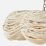 Круглая люстра волнистой формы с декором из круглых деревянных бусин White Wooden Beads Chandelier L варинант исполнения - 3 | Loft Concept в Орле