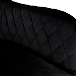 Барный стул со спинкой и подлокотниками на 4-х металлических ножках Douglas Rhombus Черный Велюр варинант исполнения - 3 | Loft Concept в Орле