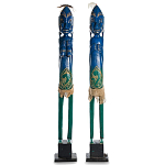 Комплект из 2-х деревянных статуэток Asmat Statuettes Blue Green варинант исполнения - 4 | Loft Concept в Орле