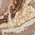 Овальный Современный Гобелен Абстракция в бежевых тонах Shallow варинант исполнения - 5 | Loft Concept в Орле