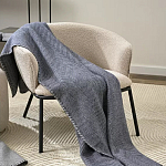 Плед из шерсти мериноса темно-синего цвета 130×180 см Indigo Waves варинант исполнения - 7 | Loft Concept в Орле