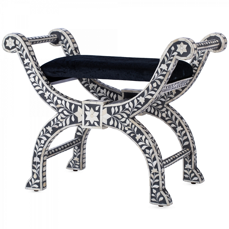 Табурет отделка кость черный BONE INLAY Jenny Stool Черный ivory ( слоновая кость ) Табурет отделка кость черный BONE INLAY Jenny Stool Черный ivory ( слоновая кость ) в Орле | Loft Concept