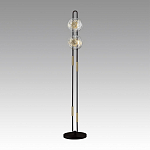 Торшер с 2-мя прозрачными стеклянными плафонами и золотистыми декоративными вставками Virelia варинант исполнения - 3 | Loft Concept в Орле