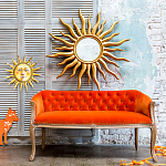 Зеркало-солнце круглое с золотыми с лучами Rays of Peace варинант исполнения - 2 | Loft Concept в Орле