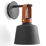 Черное матовое бра с декором под кожу Chestery варинант исполнения - 1 | Loft Concept в Орле