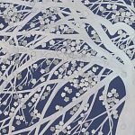 Обои ручная роспись в стиле Арт-деко Windswept Blossom Special Colourway on Dark Blue dyed silk варинант исполнения - 2 | Loft Concept в Орле