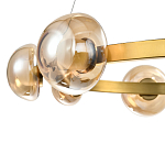 Люстра подвесная светодиодная с 9-ю круглыми плафонами коньячного цвета Iona Chandelier Brass  варинант исполнения - 2 | Loft Concept в Орле