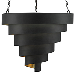 Подвесной светильник в форме спирали черный с золотой внутренней отделкой Warm Glow варинант исполнения - 2 | Loft Concept в Орле