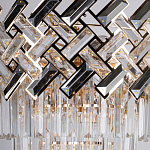 Люстра многоярусная с переплетенными металлическими элементами черного и золотого цвета и прозрачными хрустальными подвесками Empire Chandelier Crystal варинант исполнения - 6 | Loft Concept в Орле