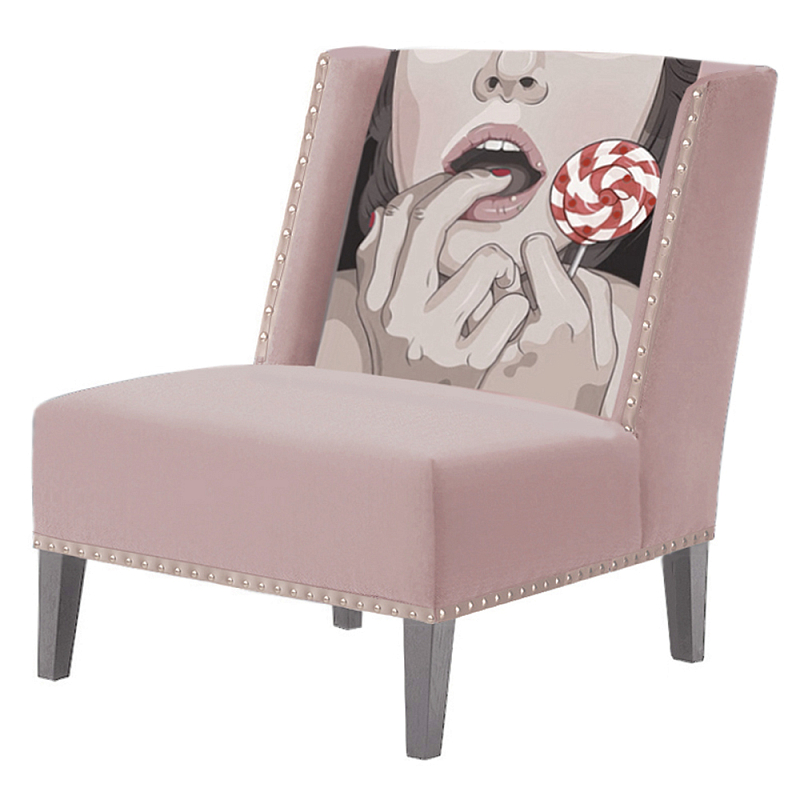 FUN Armchair Lollipop Pink Дизайнерское кресло с цветным принтом Розовый пастельный FUN Armchair Lollipop Pink Дизайнерское кресло с цветным принтом Розовый пастельный в Орле | Loft Concept