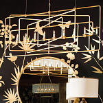 Люстра золотая из пересекающихся прямоугольных элементов Thin Intersecting Rectangles варинант исполнения - 4 | Loft Concept в Орле