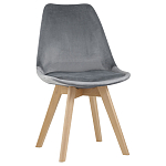 Стул с мягким велюровым сиденьем Arvika Grey варинант исполнения - 1 | Loft Concept в Орле