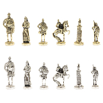 Шахматы в ларце из натуральных камней Долерит Малахит Мрамор Decorative Thematic Chess Русь варинант исполнения - 8 | Loft Concept в Орле