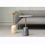 Кофейный столик круглый из мрамора серый Reliable Foundation варинант исполнения - 5 | Loft Concept в Орле