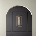 Люстра золотая с внутренним цилиндром из хрустальных бусин Romantic Lantern варинант исполнения - 3 | Loft Concept в Орле