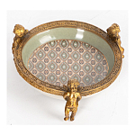 Чаша фарфоровая на бронзовых ножках в виде ангелов Porcelain Angels of Paradise варинант исполнения - 3 | Loft Concept в Орле