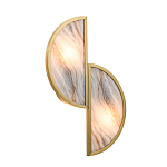 Бра с двумя полукруглыми плафонами из искусственного алебастра в бронзовой оправе Marbella варинант исполнения - 7 | Loft Concept в Орле