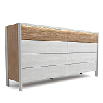 Комод 8 ящиков с подсветкой на рельефном фасаде Warm Industrial варинант исполнения - 2 | Loft Concept в Орле