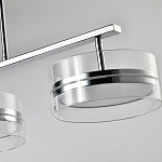 Люстра светодиодная с 4-мя круглыми прозрачными плафонами цилиндрической формы из акрила и стекла с пультом для регулировки света Glass Lamp Chromium варинант исполнения - 2 | Loft Concept в Орле