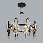 Люстра подвесная круглая черного цвета с круглыми прозрачными плафонами Virelia  варинант исполнения - 3 | Loft Concept в Орле