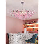 Люстра овальная с розовыми стеклянными подвесками в форме капель FAIRYTREE Light варинант исполнения - 3 | Loft Concept в Орле