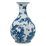 Ваза с мотивами цветущего сада с попугаями Blue Vase Inspired by Nature варинант исполнения - 2 | Loft Concept в Орле
