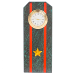 Часы погон ВС подарочные настольные из натурального камня Змеевик Military Clock варинант исполнения - 7 | Loft Concept в Орле