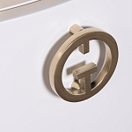 Тумбочка белая овальная с мраморной столешницей Thoroughbass варинант исполнения - 5 | Loft Concept в Орле